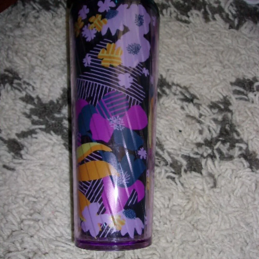 Starbucks Purple Floral Wave Venti Tumbler with Straw